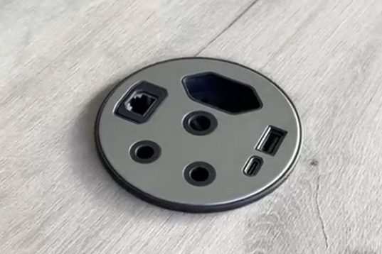 Every LinkFold Table can include integrated 80mm cable grommet