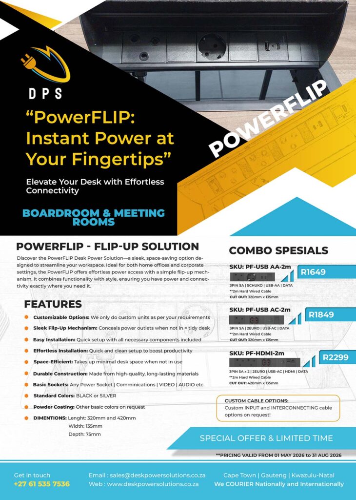flip up desk power module for offices and boardroom tables